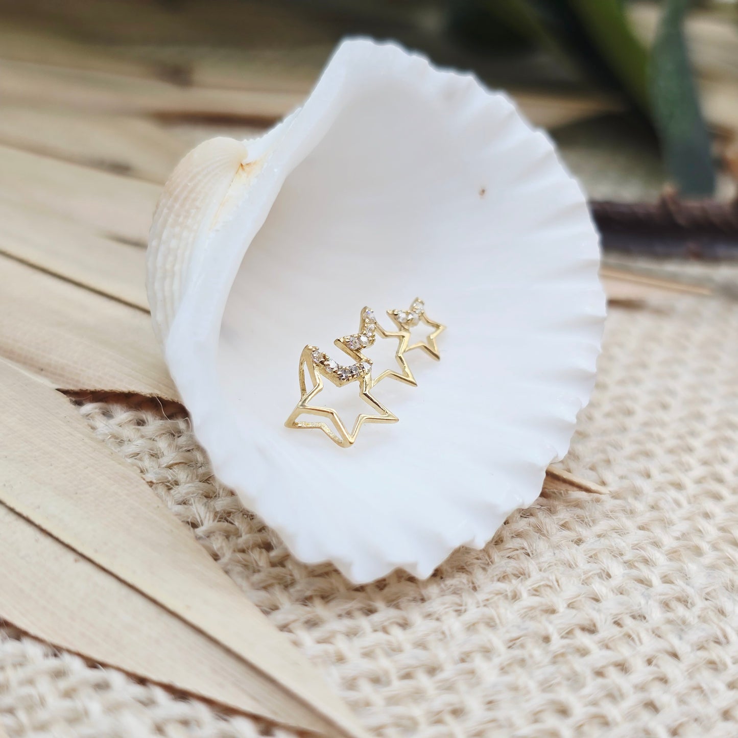 Anhänger Gold 375 9kt Sterne Gr: 17*8mm