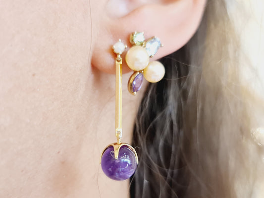 Ohrringe Amethyst 585 14 KT Gold