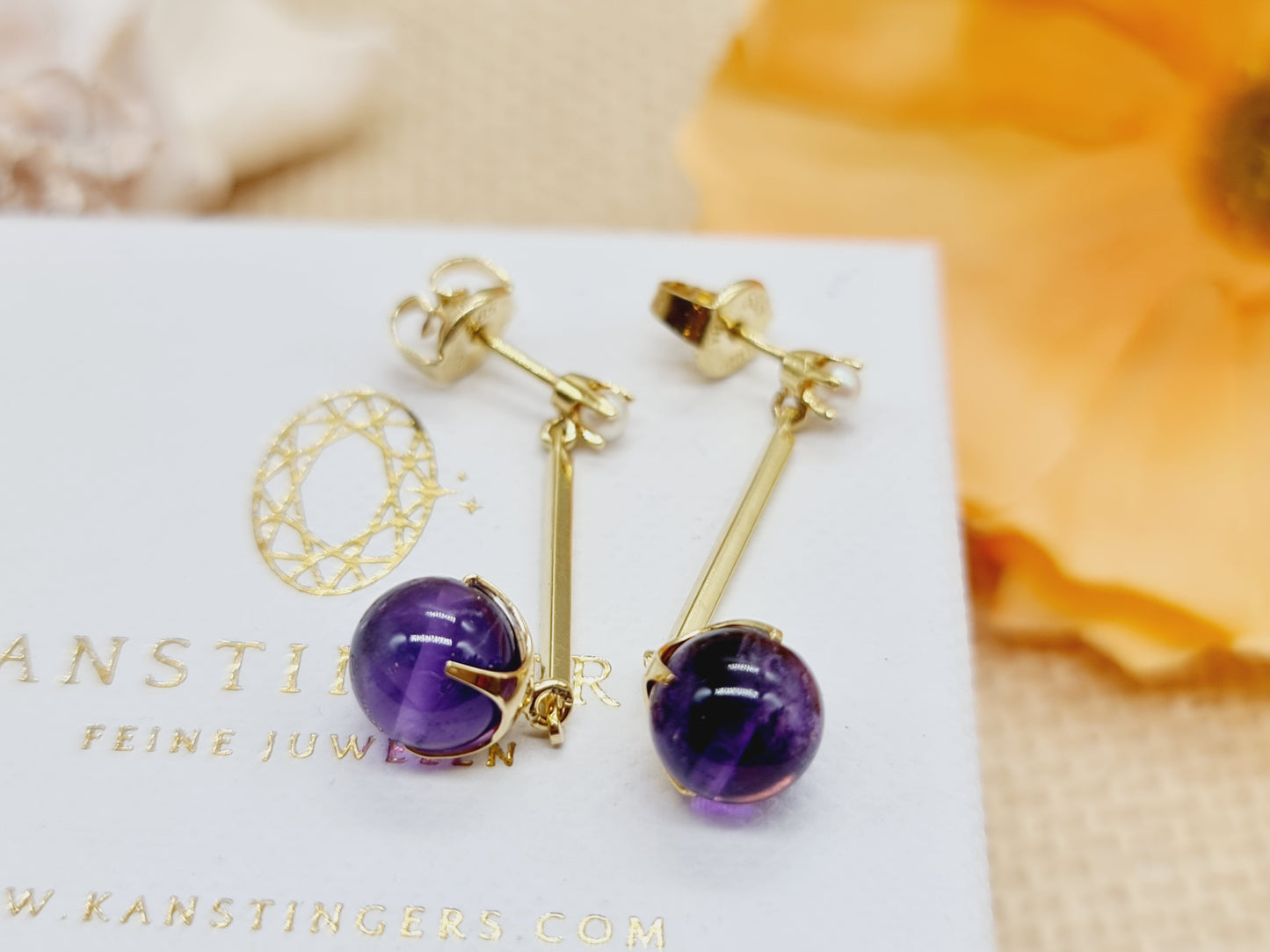 Ohrringe Amethyst 585 14 KT Gold