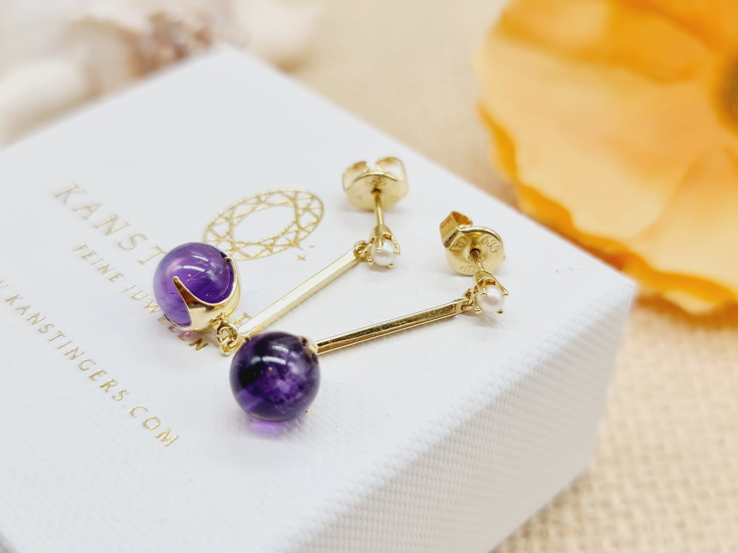 Ohrringe Amethyst 585 14 KT Gold