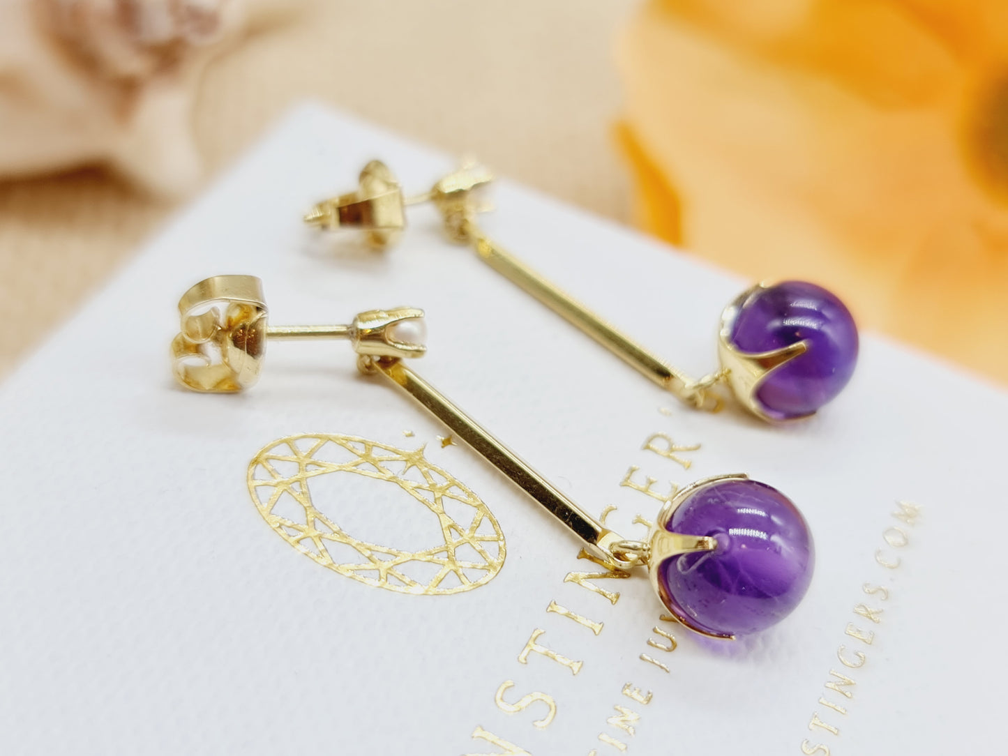Ohrringe Amethyst 585 14 KT Gold