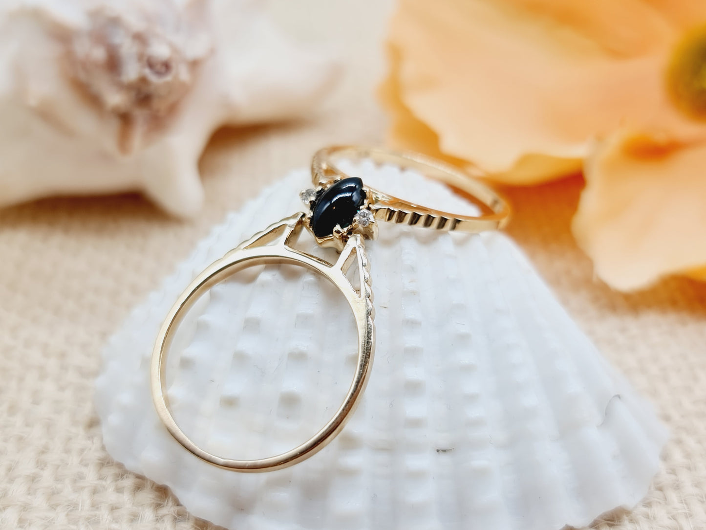Wechselring Laminar Onyx Brillanten 585 14 KT Gold Gr. 60