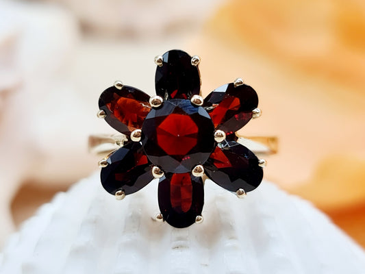 Ring Granat 585 14 KT Gold Gr. 55