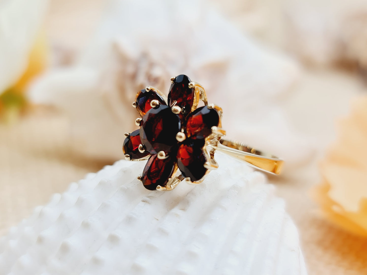 Ring Granat 585 14 KT Gold Gr. 55