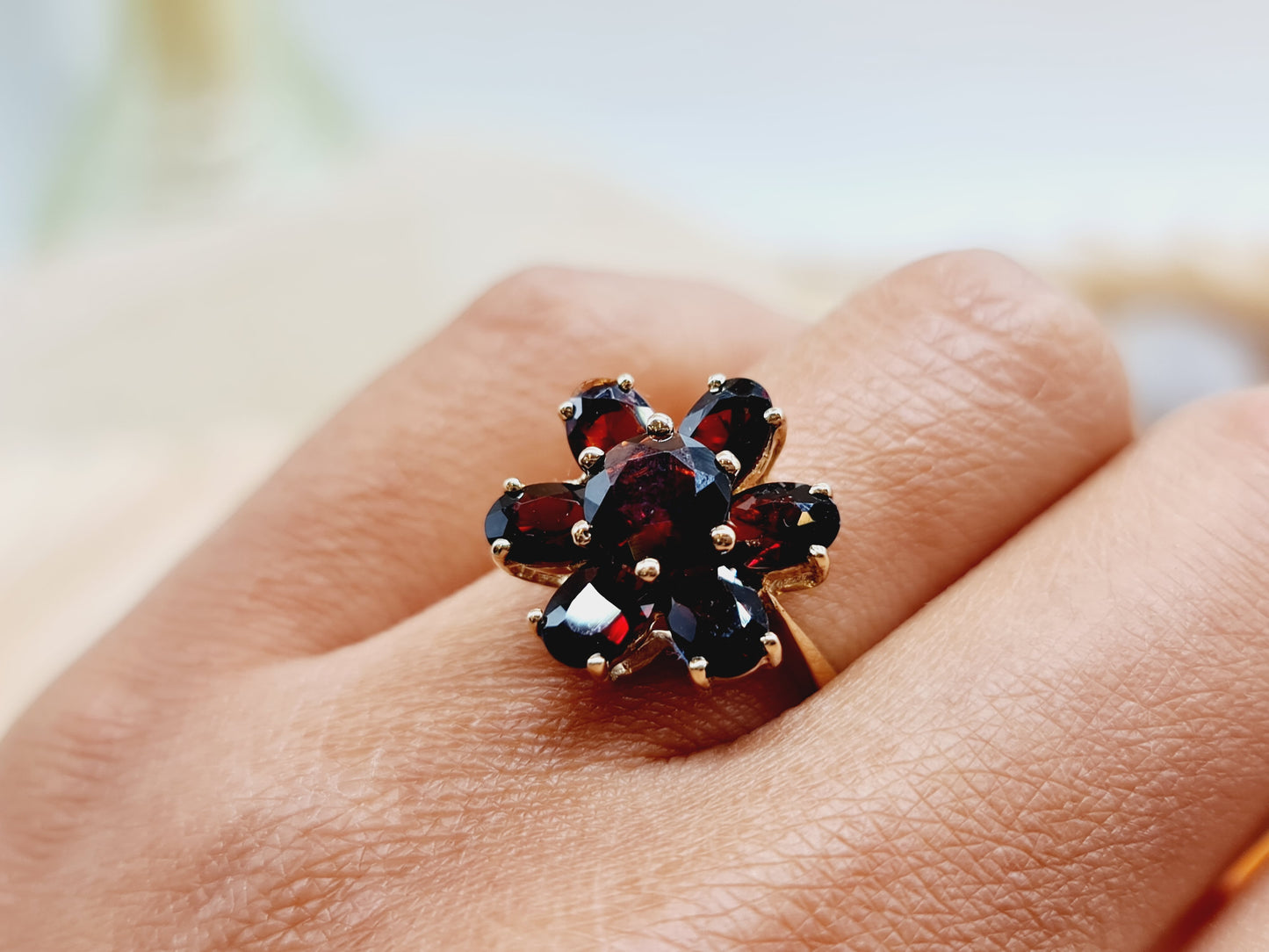 Ring Granat 585 14 KT Gold Gr. 55