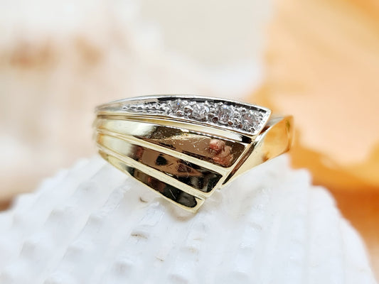 Ring Brillanten 585 14 KT bicolor Gold Gr. 54
