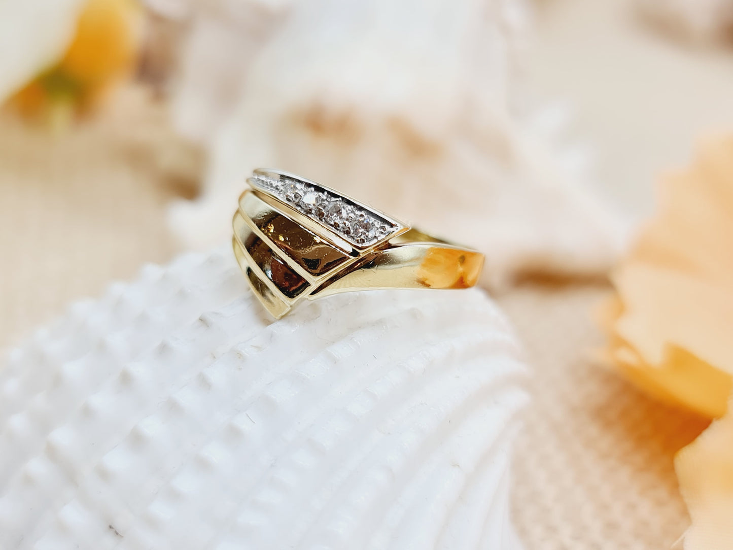 Ring Brillanten 585 14 KT bicolor Gold Gr. 54