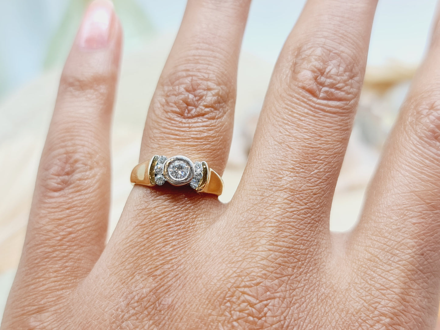 Ring Brillanten 585 14 KT Gr. 49