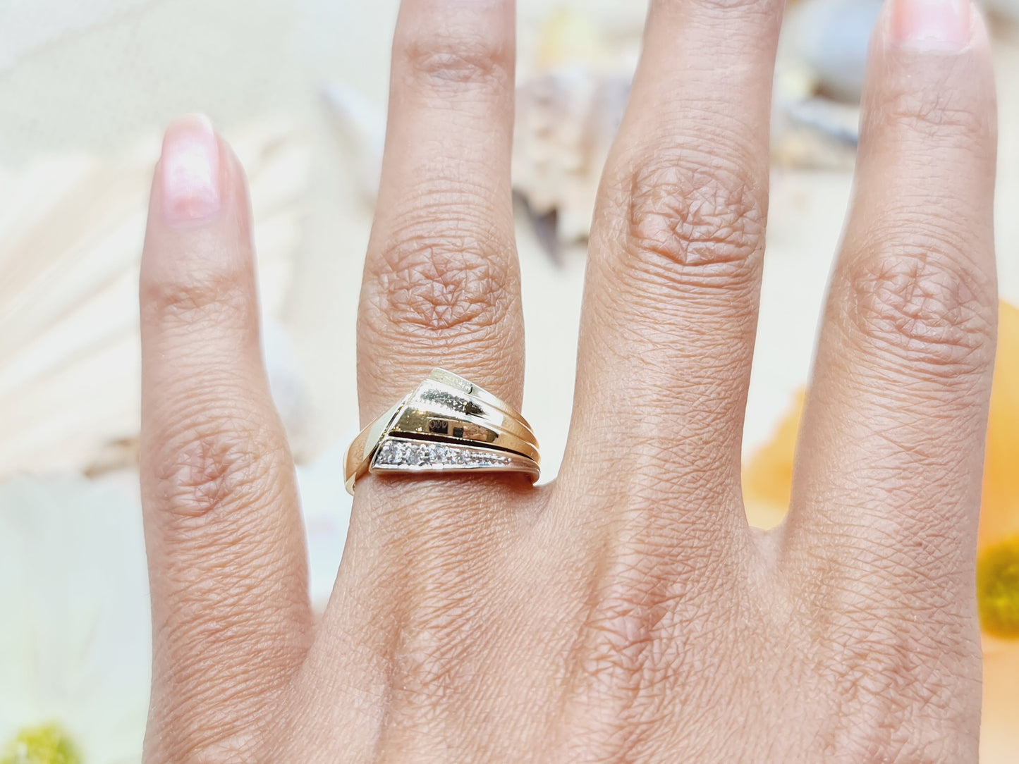 Ring Brillanten 585 14 KT bicolor Gold Gr. 54