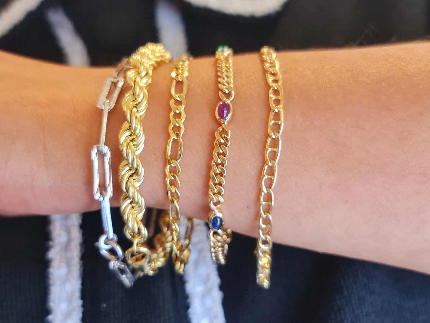 Armband Paperclip 4,7mm 19,5cm 333 8 KT Weißgold