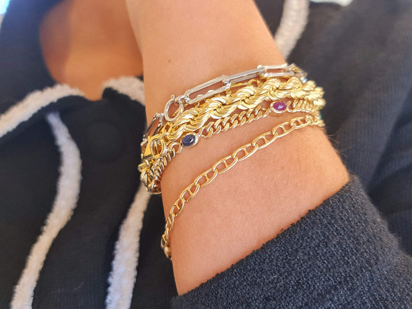 Armband Paperclip 4,7mm 19,5cm 333 8 KT Weißgold
