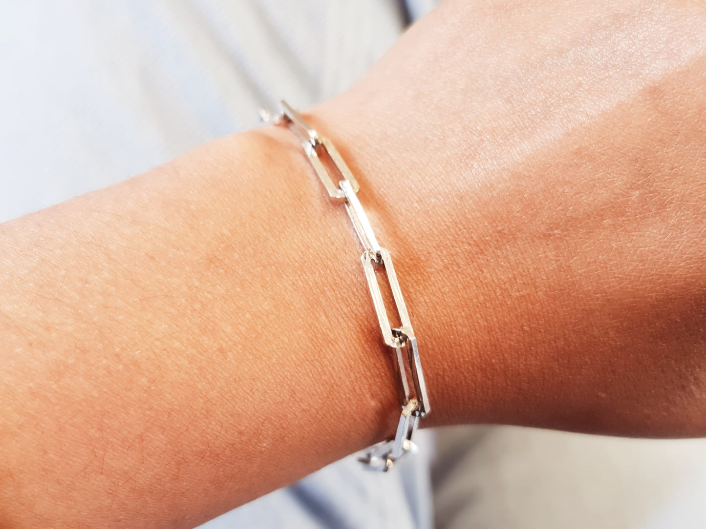 Armband Paperclip 4,7mm 19,5cm 333 8 KT Weißgold