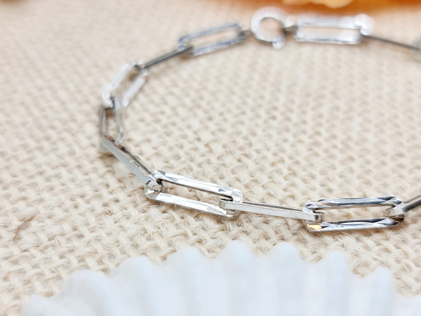 Armband Paperclip 4,7mm 19,5cm 333 8 KT Weißgold