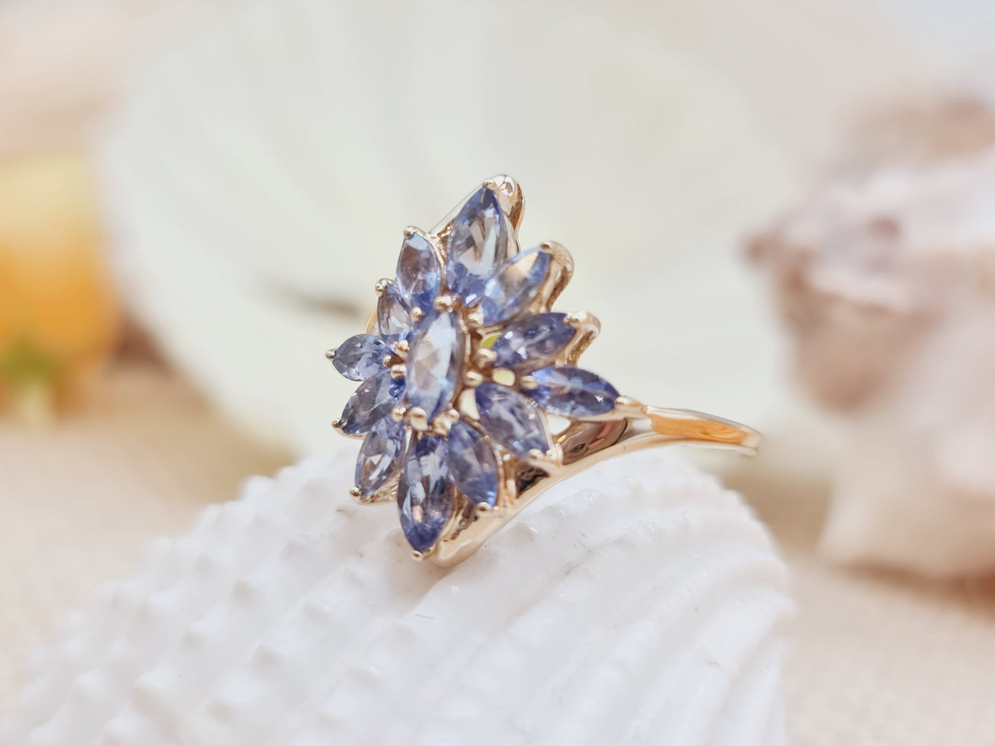 Ring Tansanit 585 14 KT Gold Gr. 62
