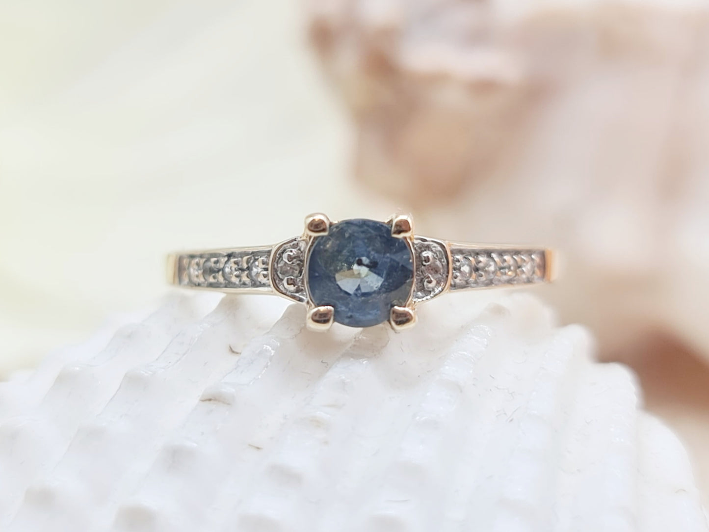 Ring Safire 375 9 KT Gold Gr. 55
