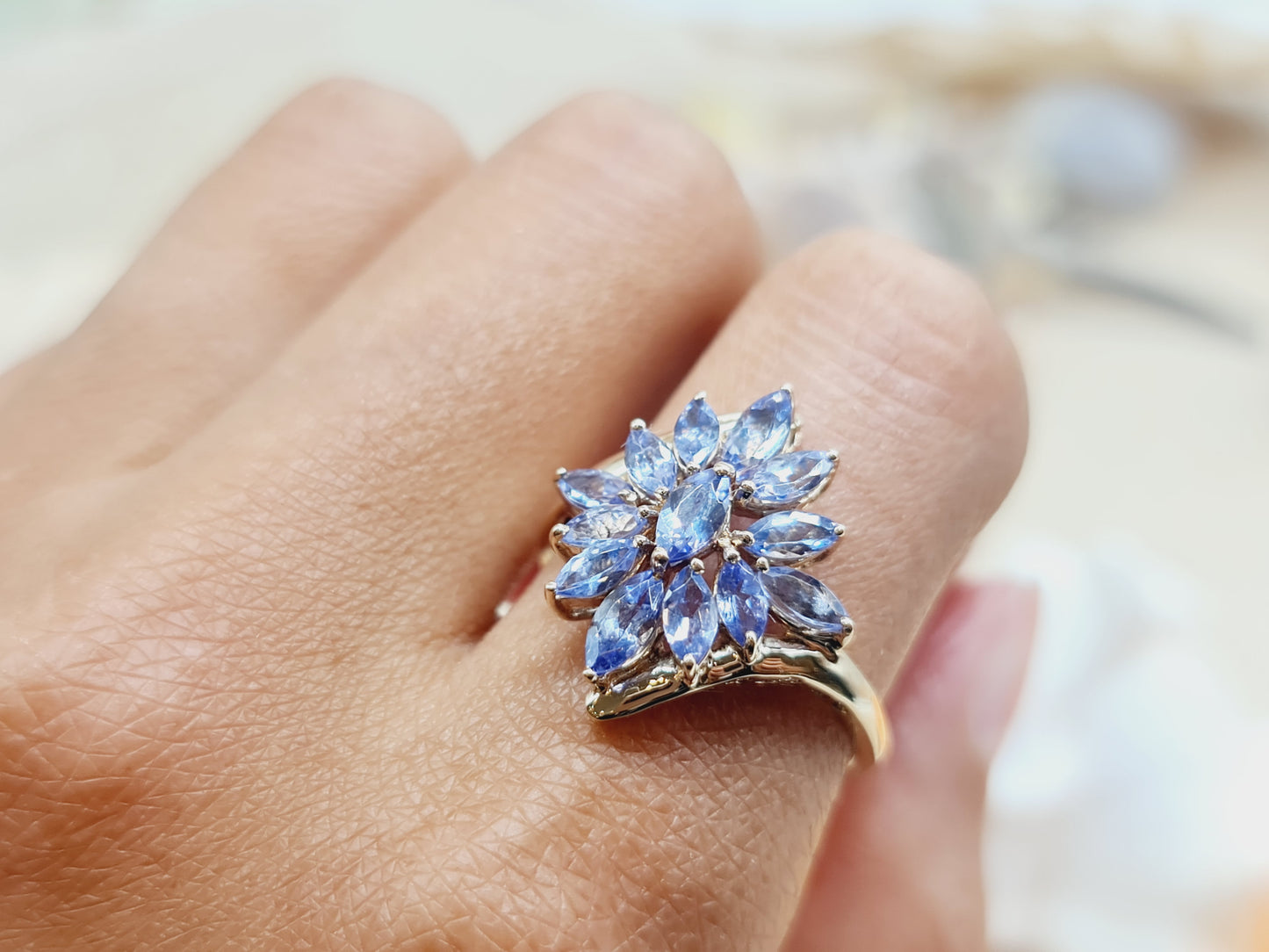 Ring Tansanit 585 14 KT Gold Gr. 62