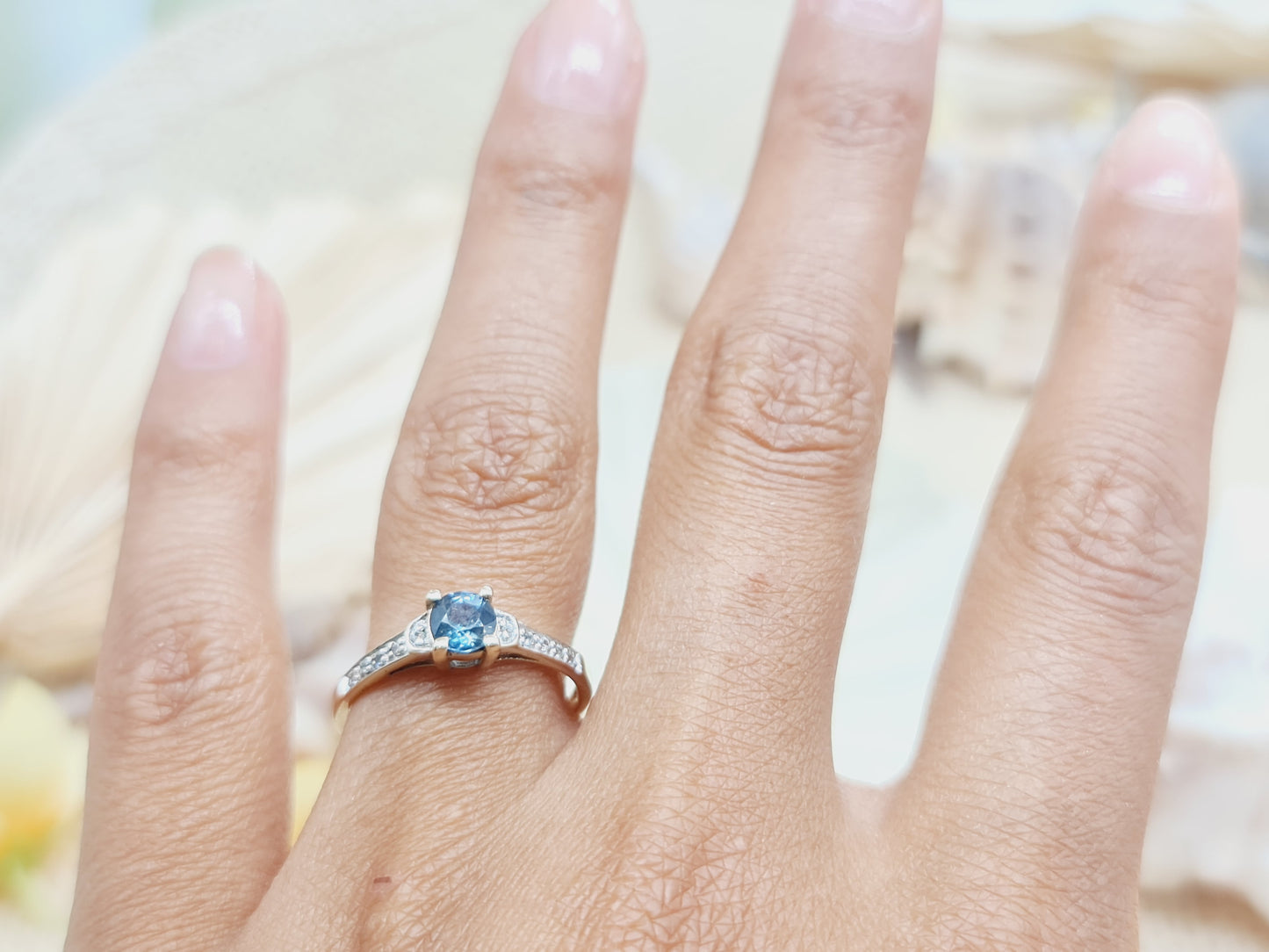 Ring Safire 375 9 KT Gold Gr. 55