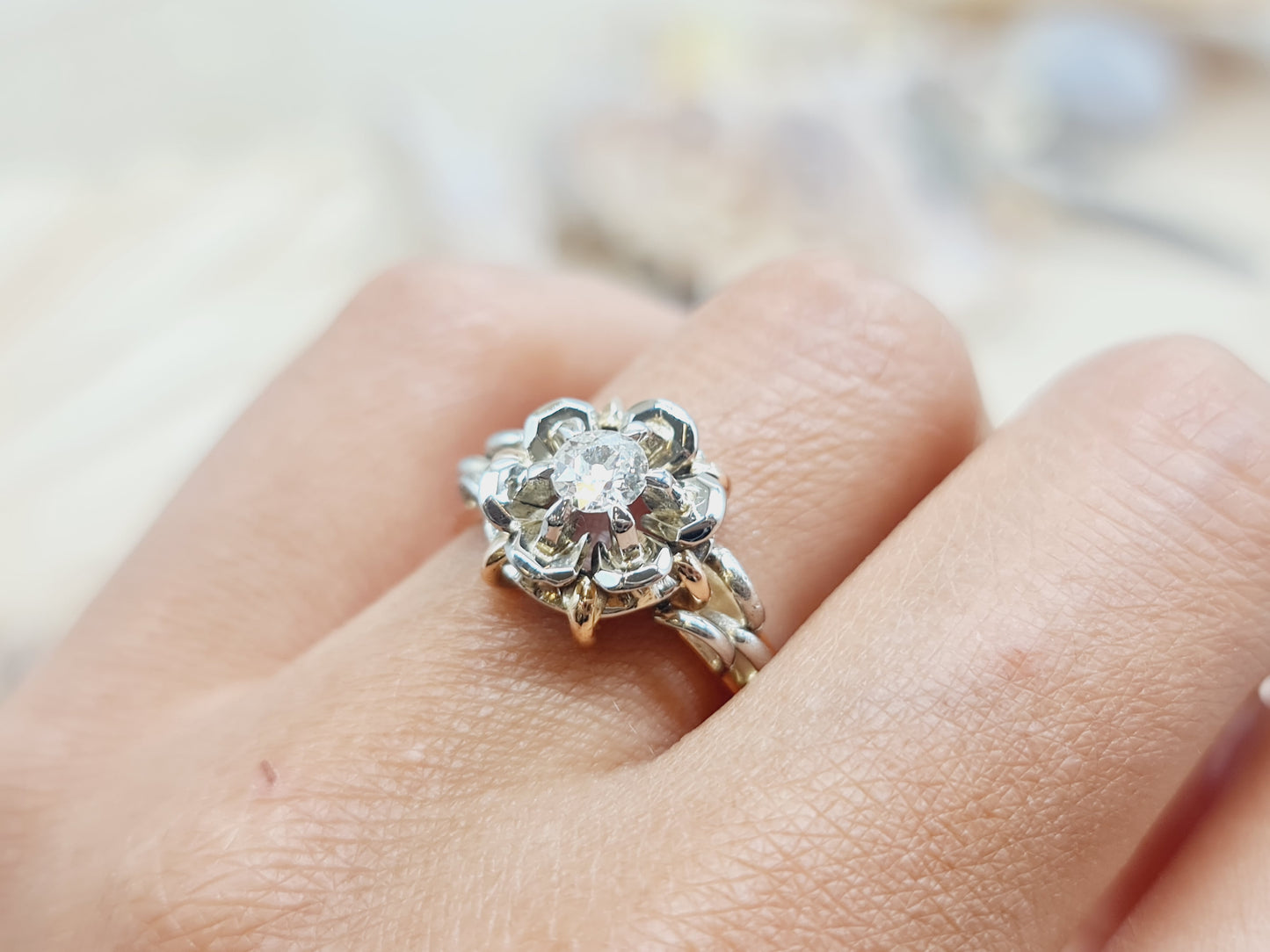 Ring Brillant 750 18 KT Gold Gr. 57