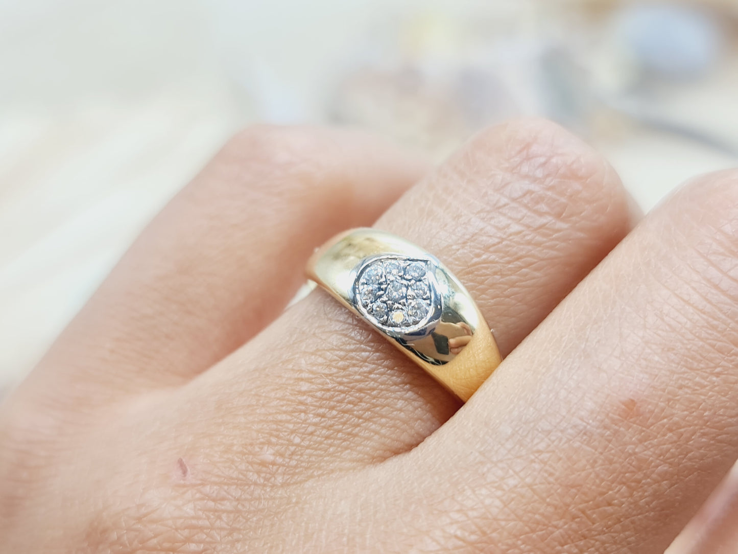 Ring Brillanten 750 18 KT Gold Platin Gr. 54