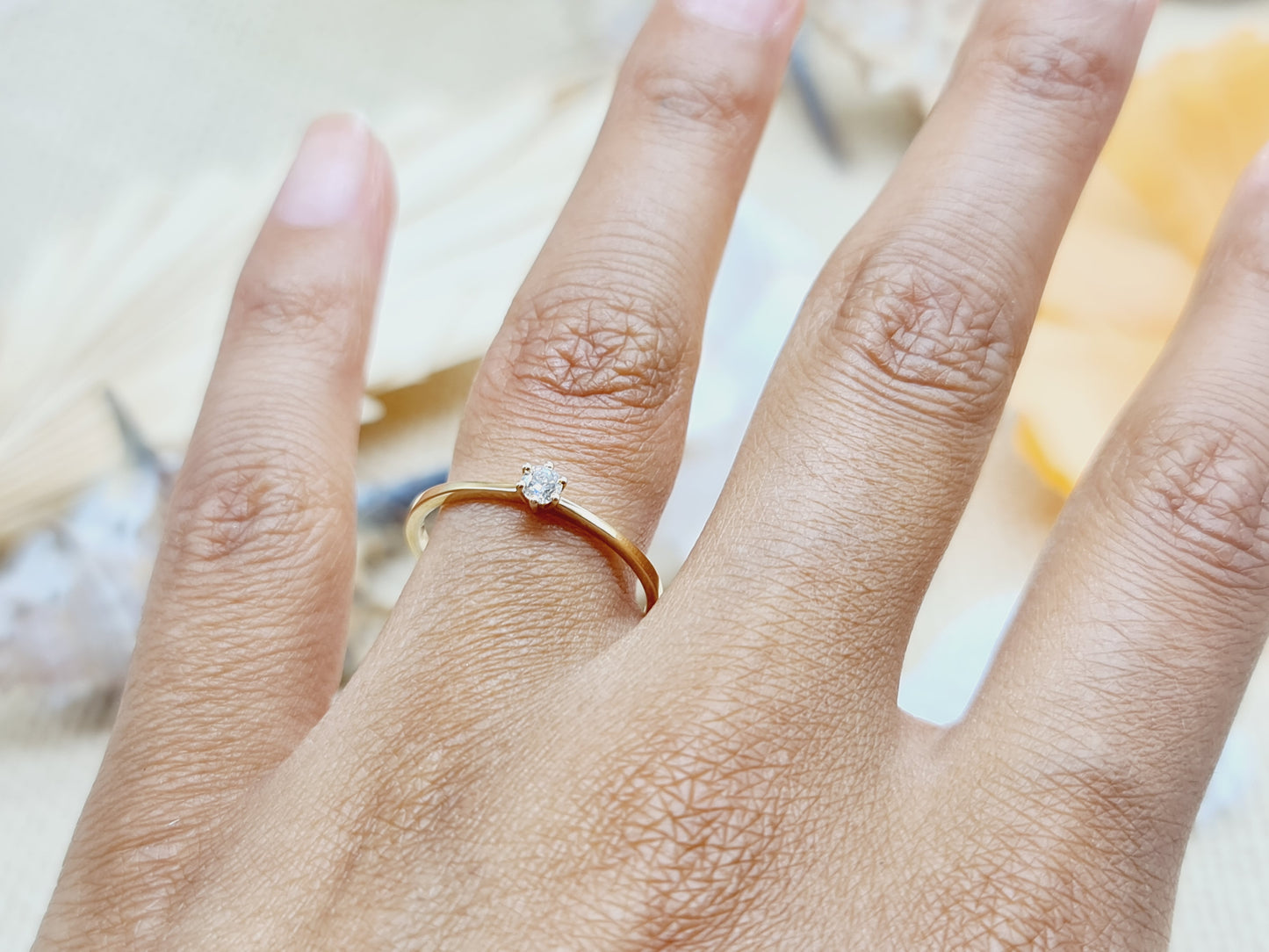 Verlobungsring Brillant 585 14 KT Gold Gr. 58