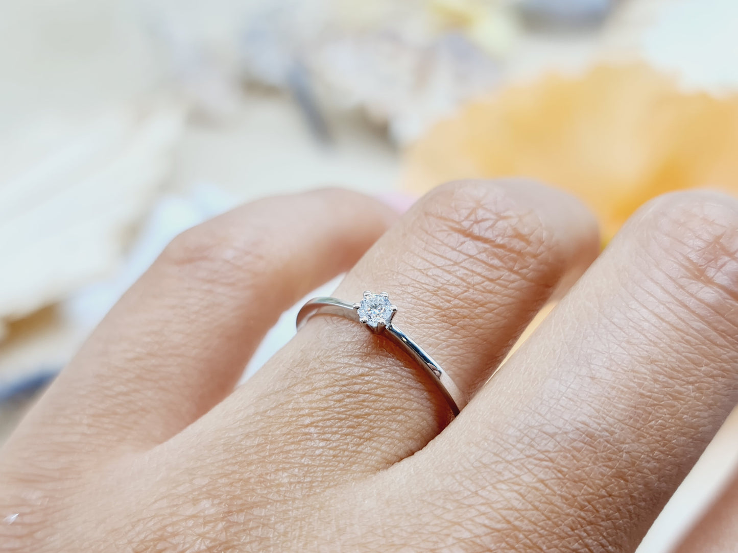 Verlobungsring Brillant 585 14 KT Weißgold Gr. 56