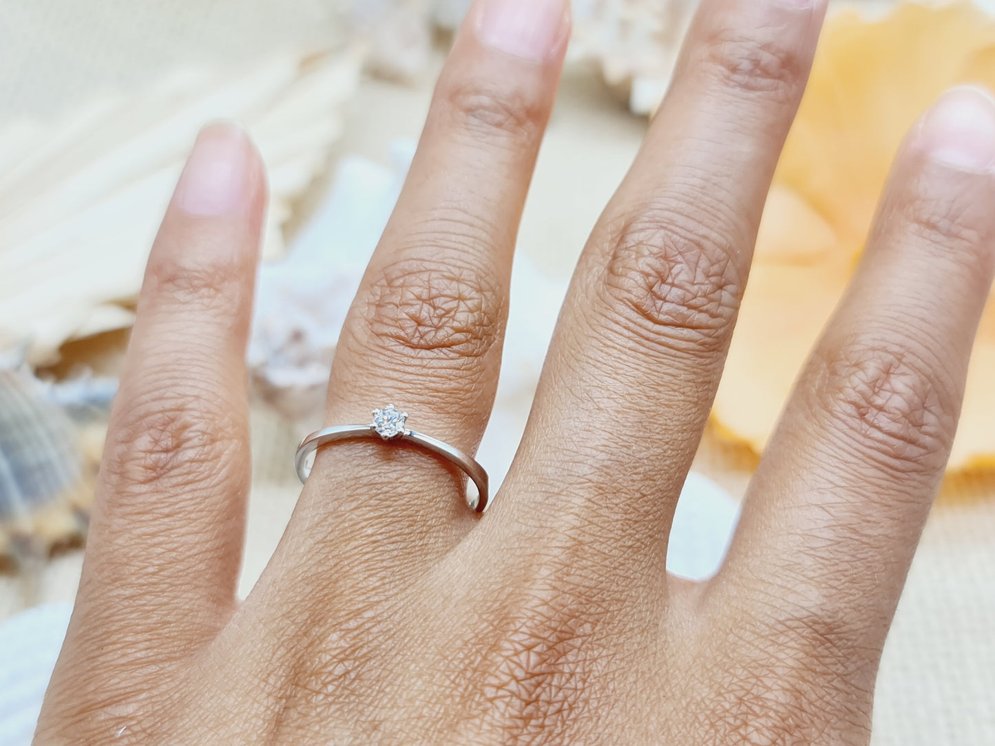Verlobungsring Brillant 585 14 KT Weißgold Gr. 56