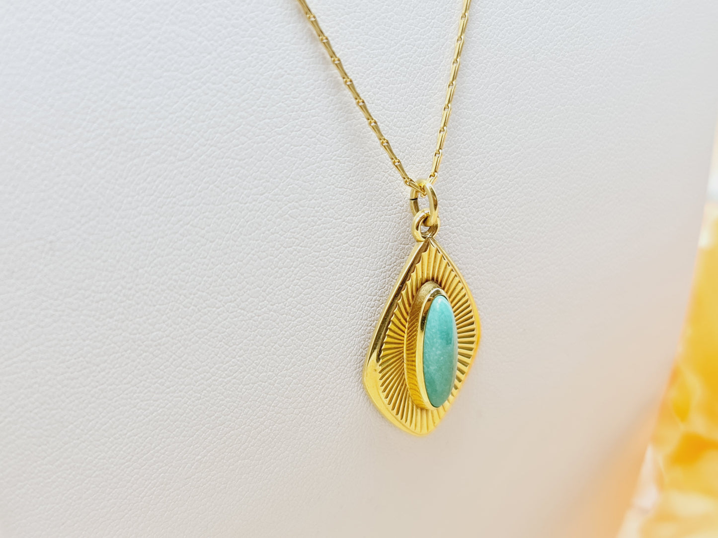 Collier Türkis 45cm 333 8 KT Gold