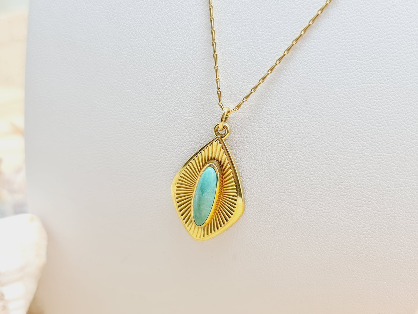 Collier Türkis 45cm 333 8 KT Gold