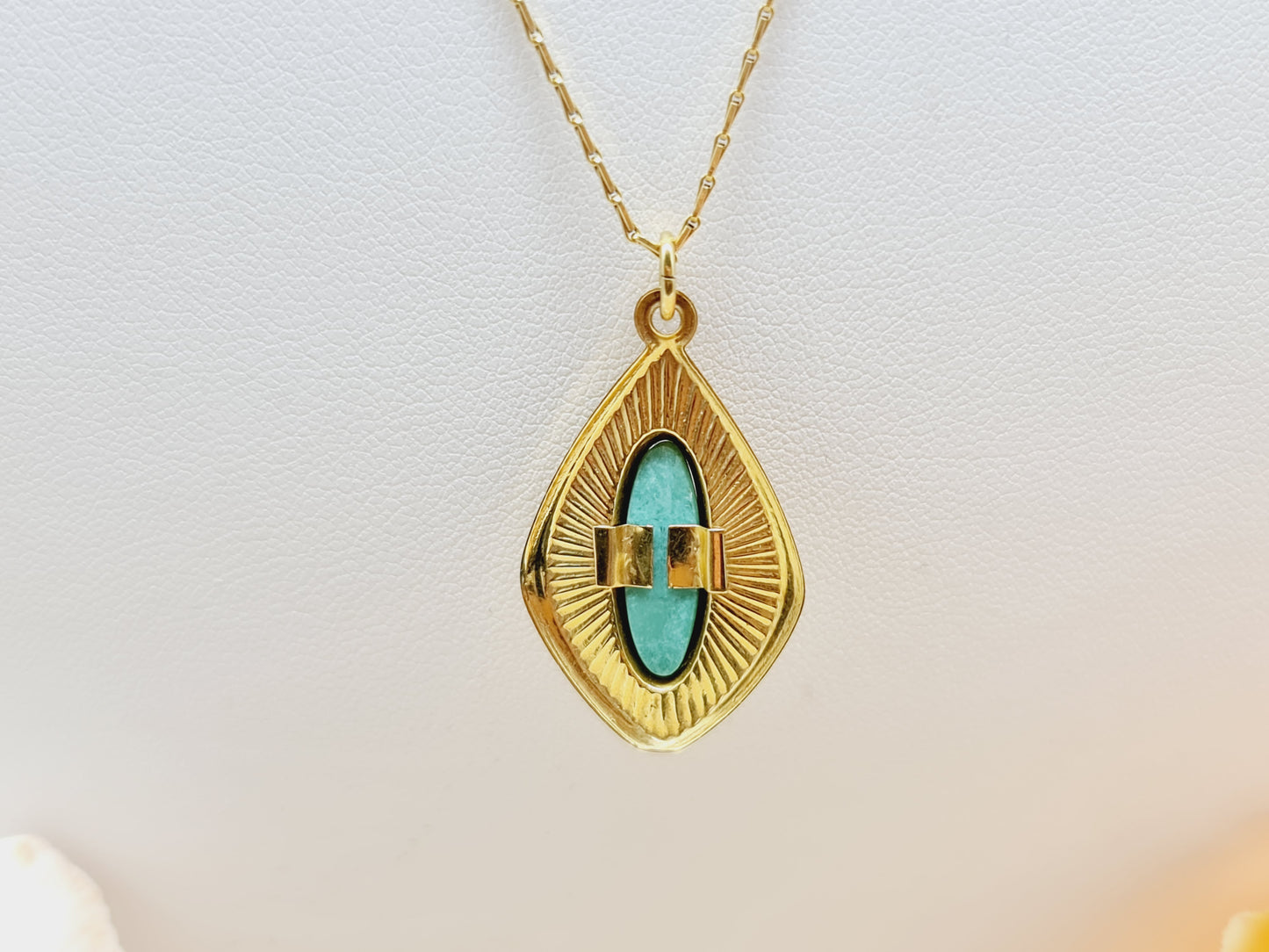 Collier Türkis 45cm 333 8 KT Gold