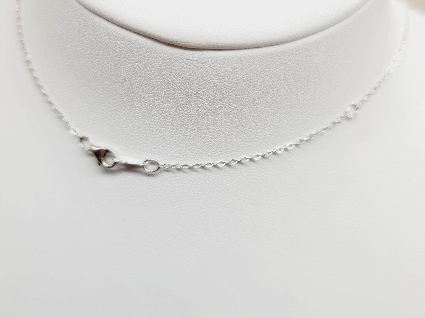 Collier Kreuz Safir Brillanten 45,5cm 585 14 KT Weißgold