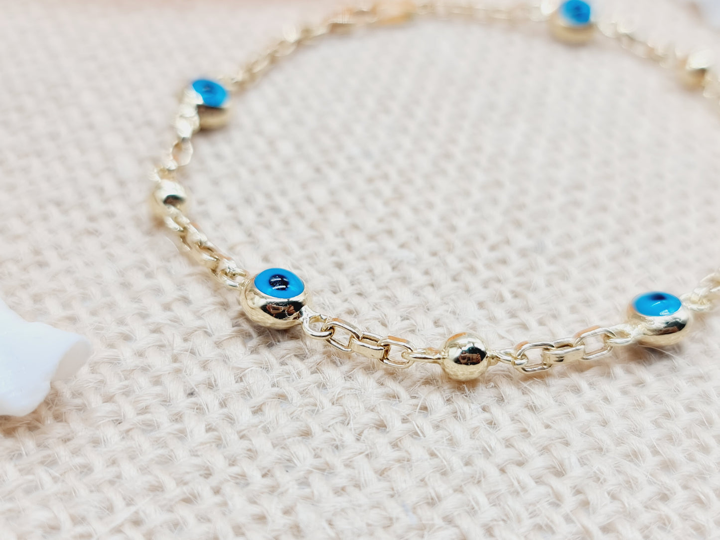 Armband Anker Evil Eye 6mm 19cm 585 14 KT Gold