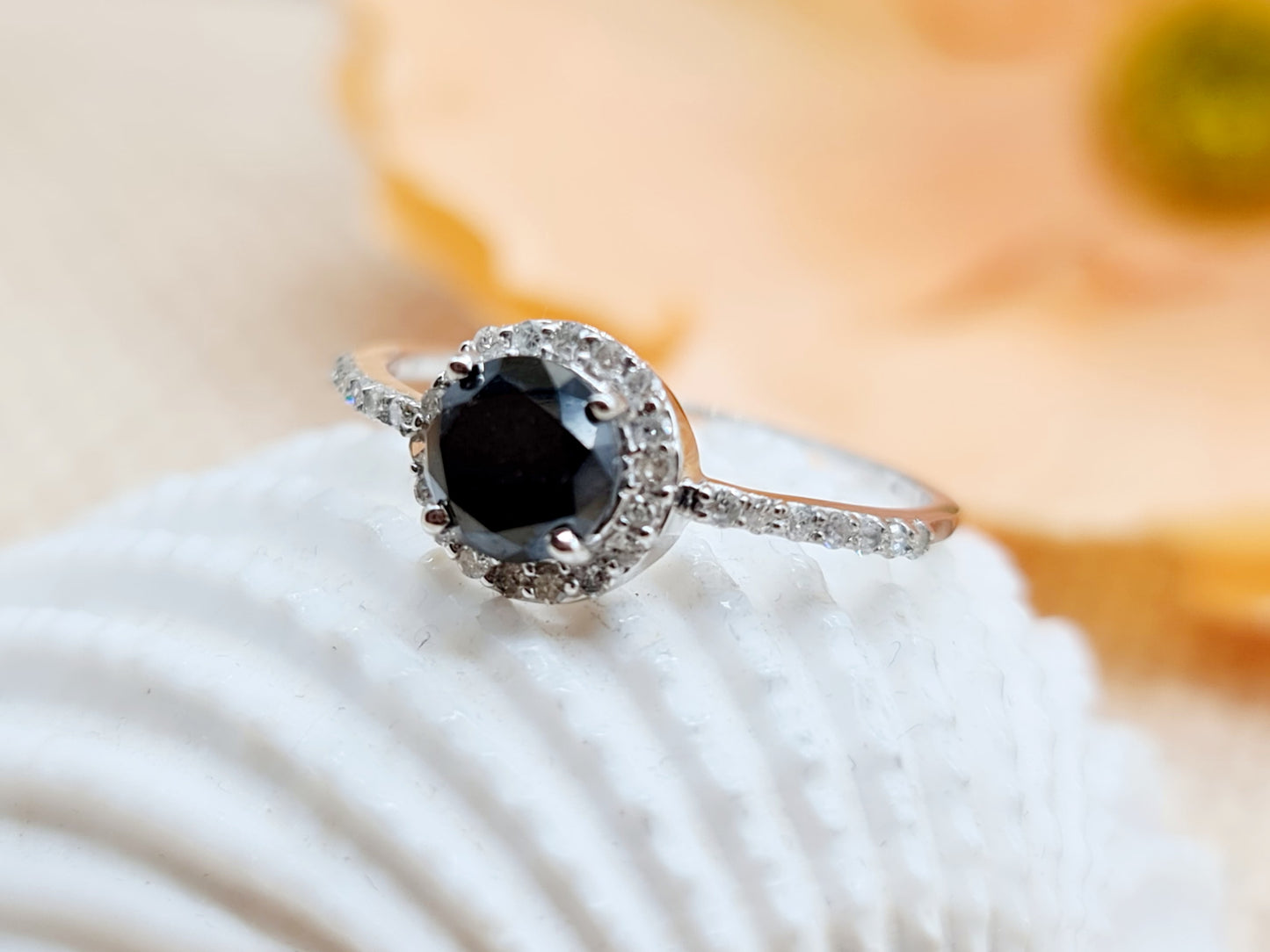 Ring Hemathit Brillanten 375 9 KT Weißgold Gr. 55
