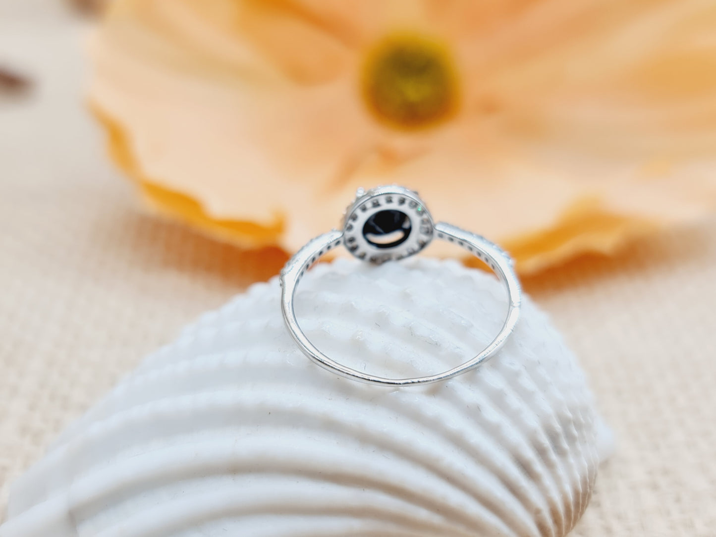 Ring Hemathit Brillanten 375 9 KT Weißgold Gr. 55