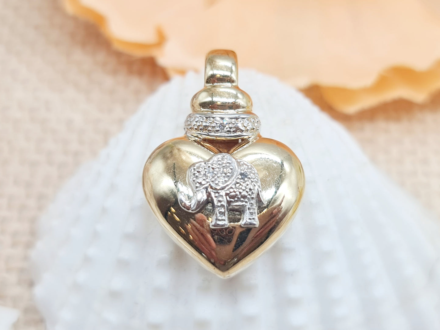 Anhänger Elefant Brillanten 585 14 KT Gold