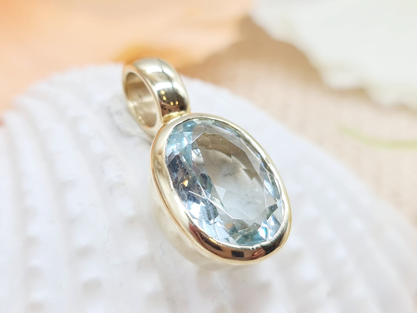 Anhänger Aquamarin 585 14 KT Gold