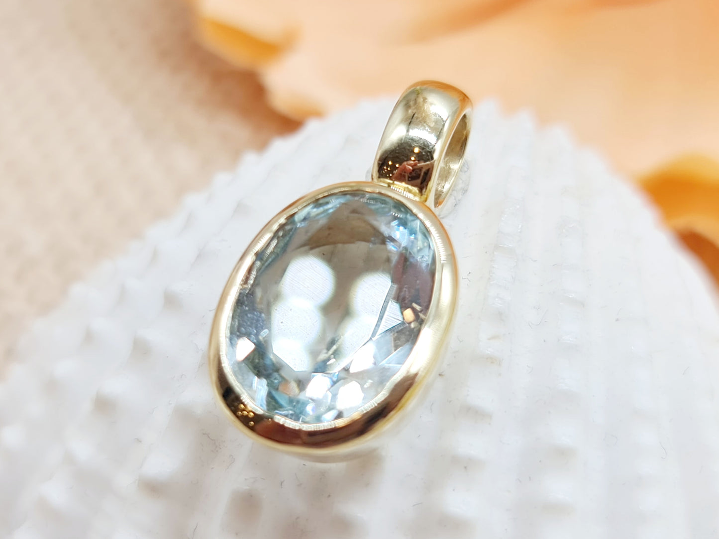 Anhänger Aquamarin 585 14 KT Gold