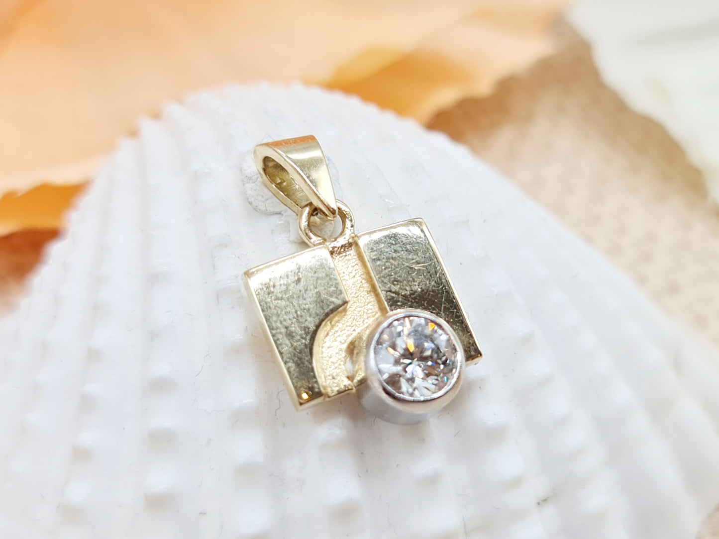 Anhänger Brillant 750 18 KT Bicolor Gold