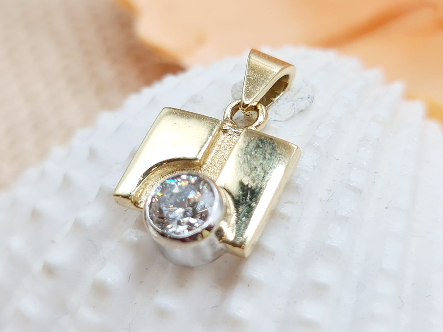 Anhänger Brillant 750 18 KT Bicolor Gold
