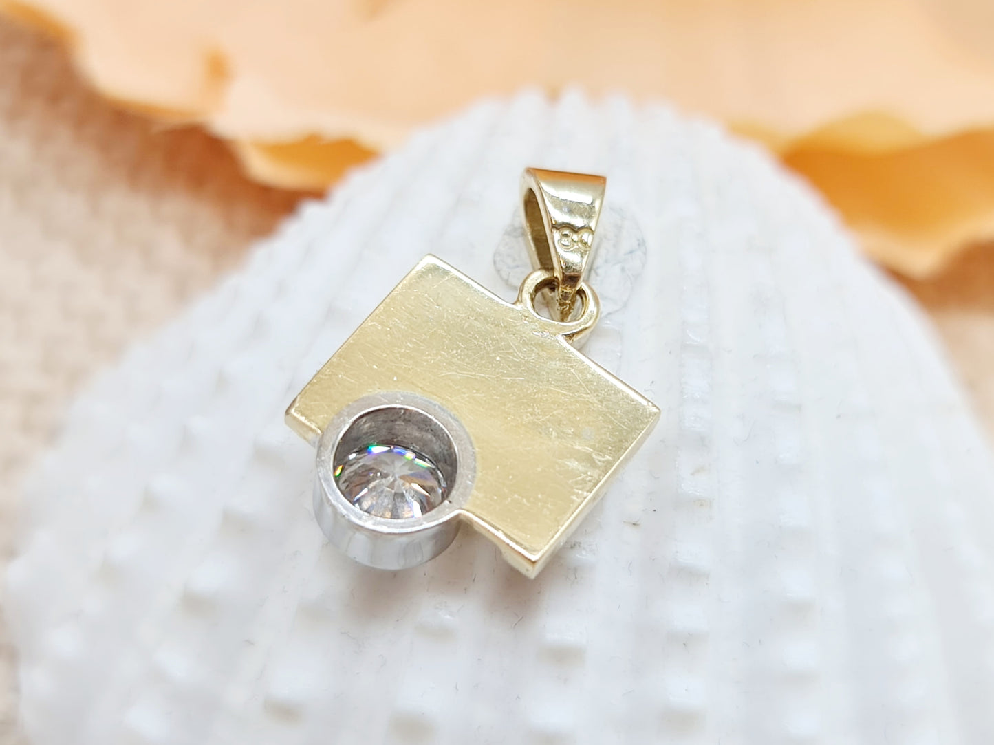 Anhänger Brillant 750 18 KT Bicolor Gold