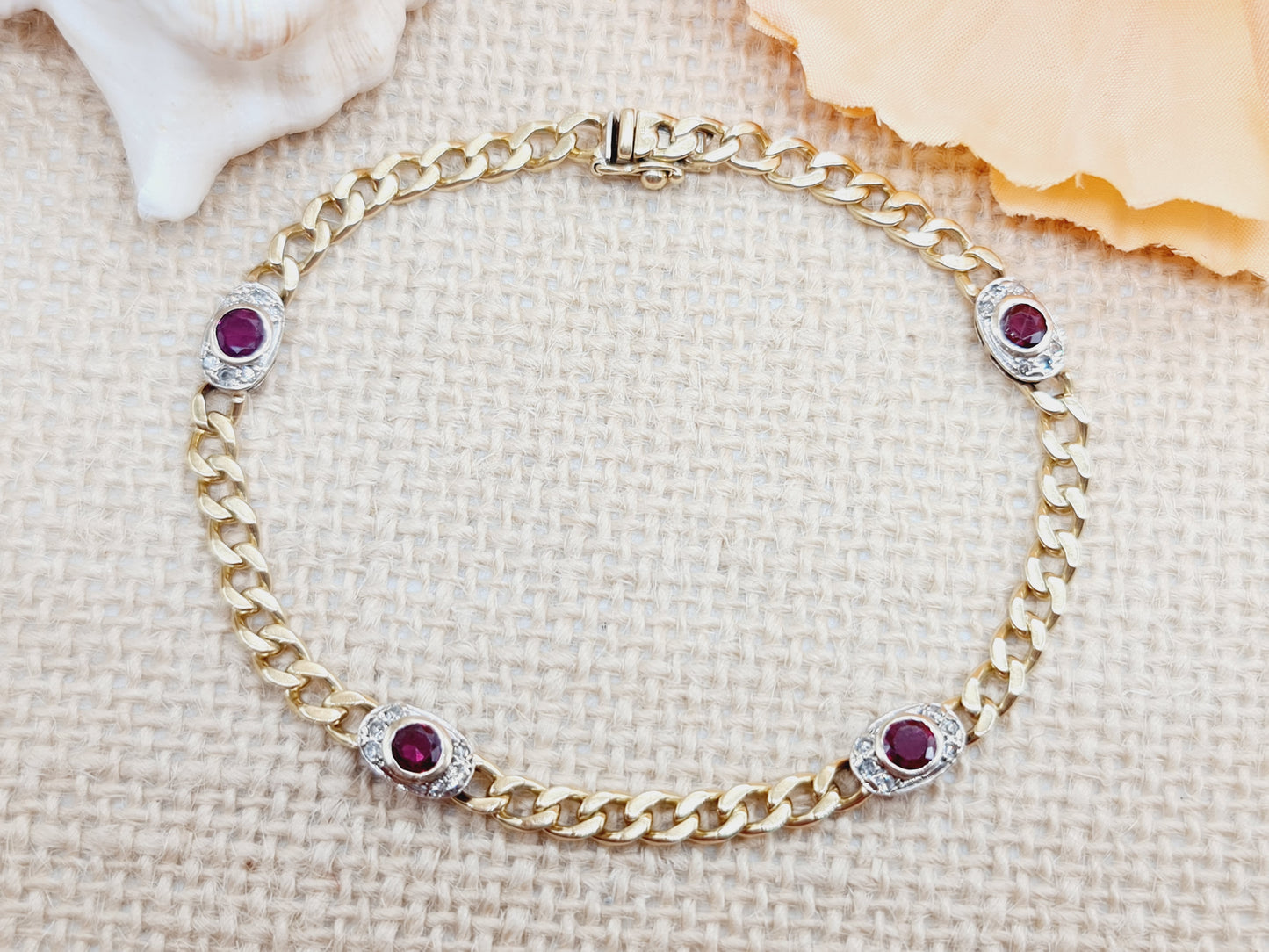 Armband Spinell Brillanten 585 14 KT Gold