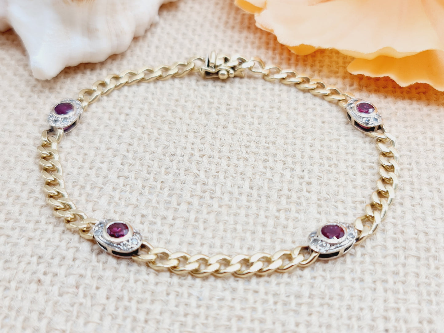 Armband Spinell Brillanten 585 14 KT Gold