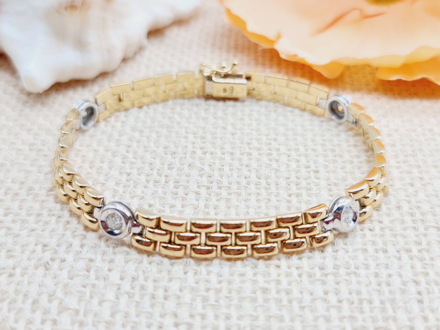 Armband Brillanten 750 18 KT bicolor Gold