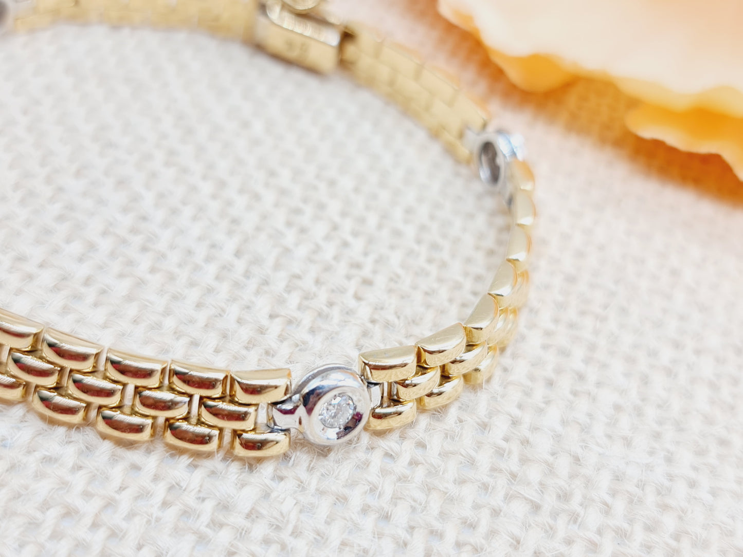 Armband Brillanten 750 18 KT bicolor Gold