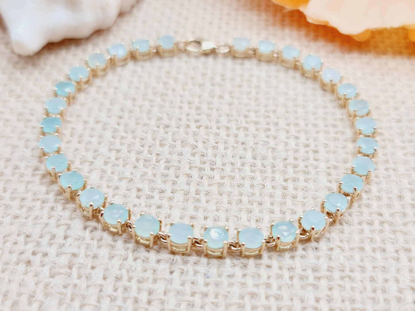 Armband Tennis Paraiba Opal 585 14 KT Gold