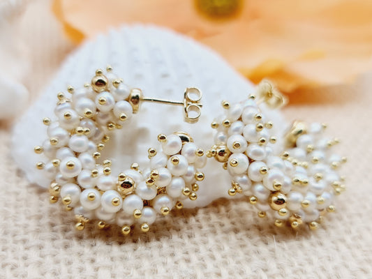 Statement Creolen Perlen 750 18 KT Gold