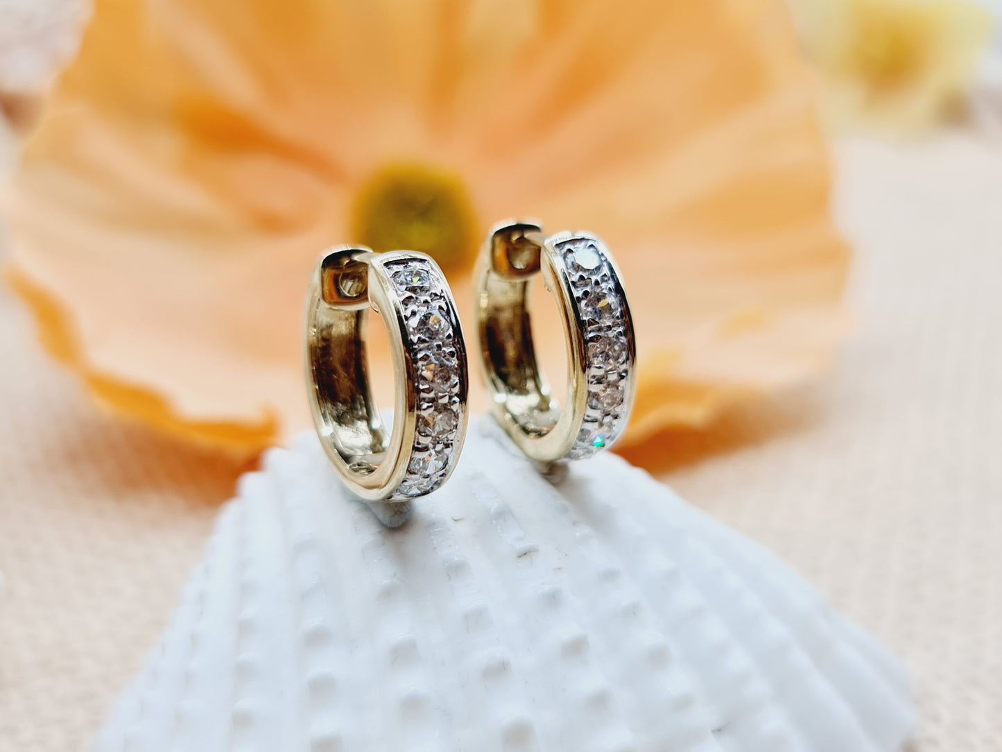 Ohrringe Creolen Zirkonia 333 8 KT Gold