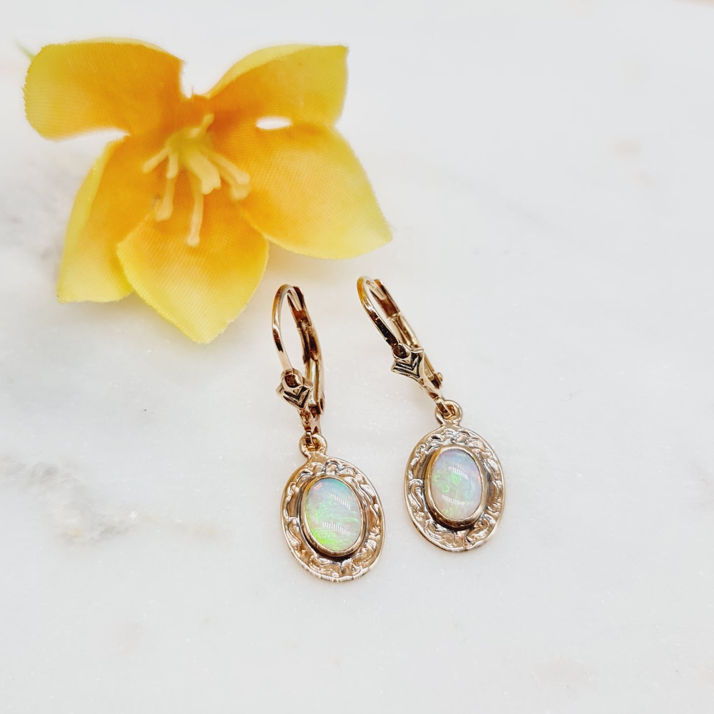 Ohrringe Opale 585 14 KT Gold