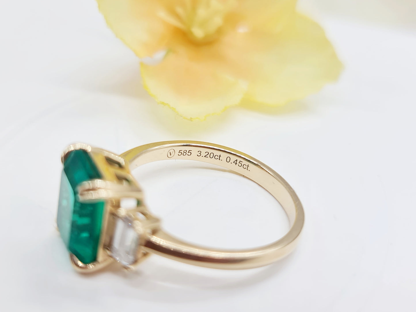 Ring Lab Grown Diamanten Smaragd 585 14 KT Gold