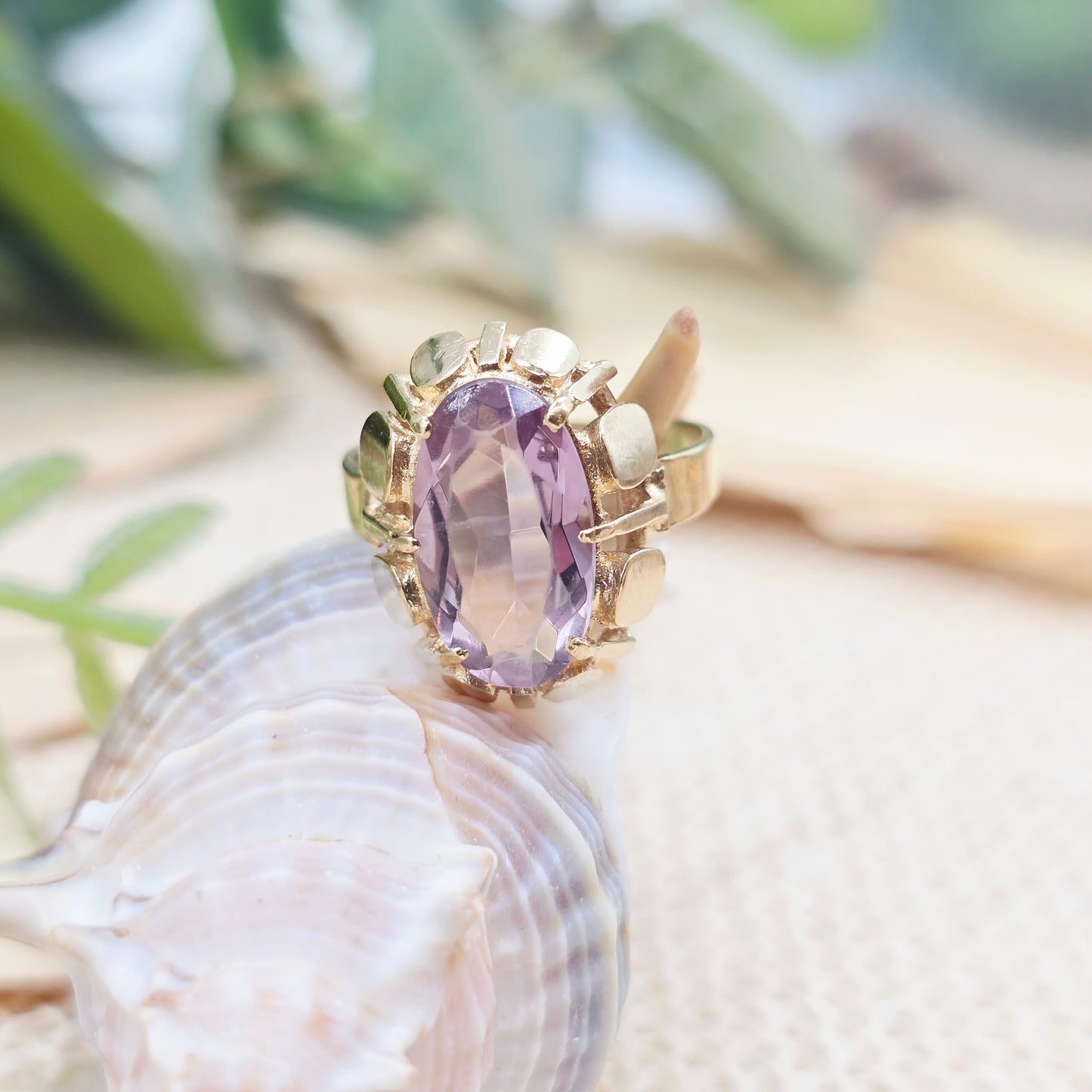 Ring Gold 333 8kt Amethyst Gr: 54