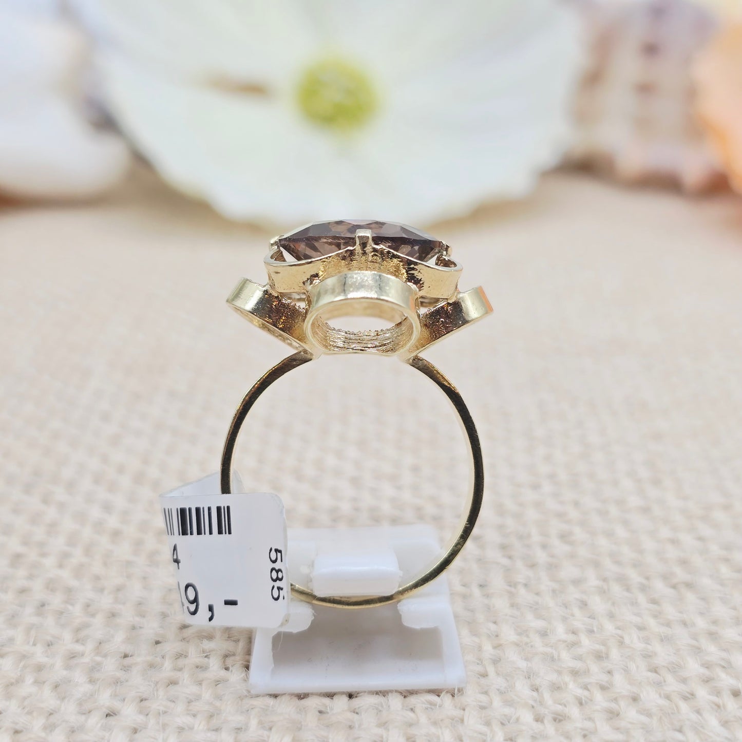 Ring Rauchquarz 585 14 KT Gold Gr. 60